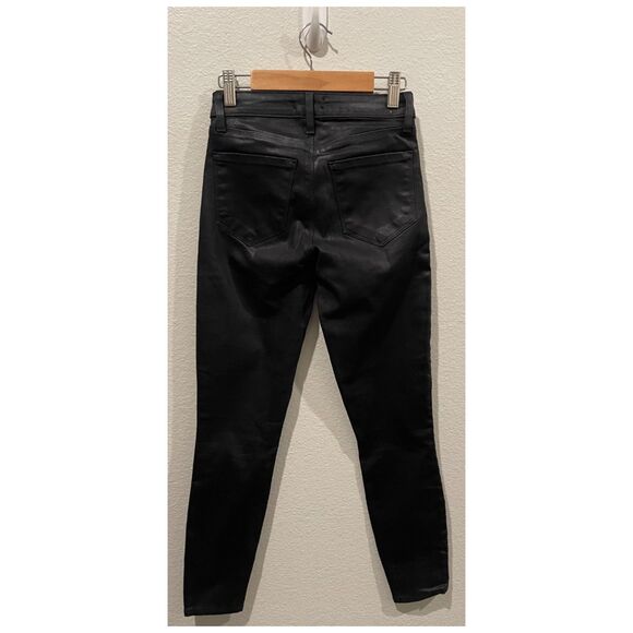 L'AGENCE Margot Side-Studded High-Rise Coated Skinny Black Jeans - Picture 4 of 4